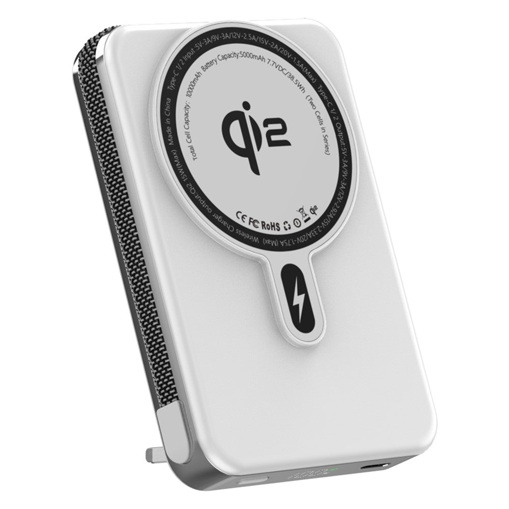 M01B 10000mAh Bærbar Power Bank 35W PD Hurtigopladning 15W Magnetisk Trådløs Oplader QI2 med Indbygget Kabel