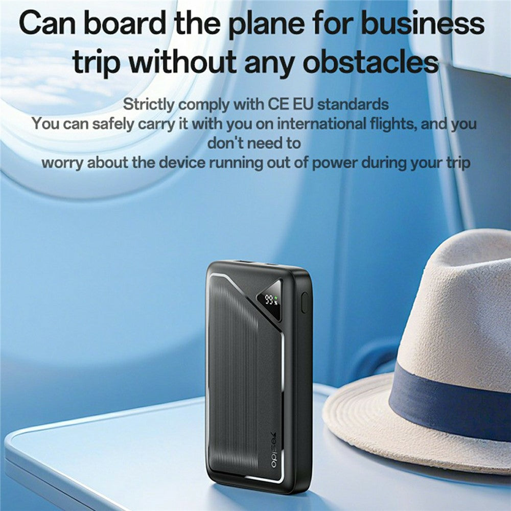 YESIDO YP85 20000mAh Power Bank with Built In Type C + iP Cables Digital Display 22.5W Fast Charging Portable Charger