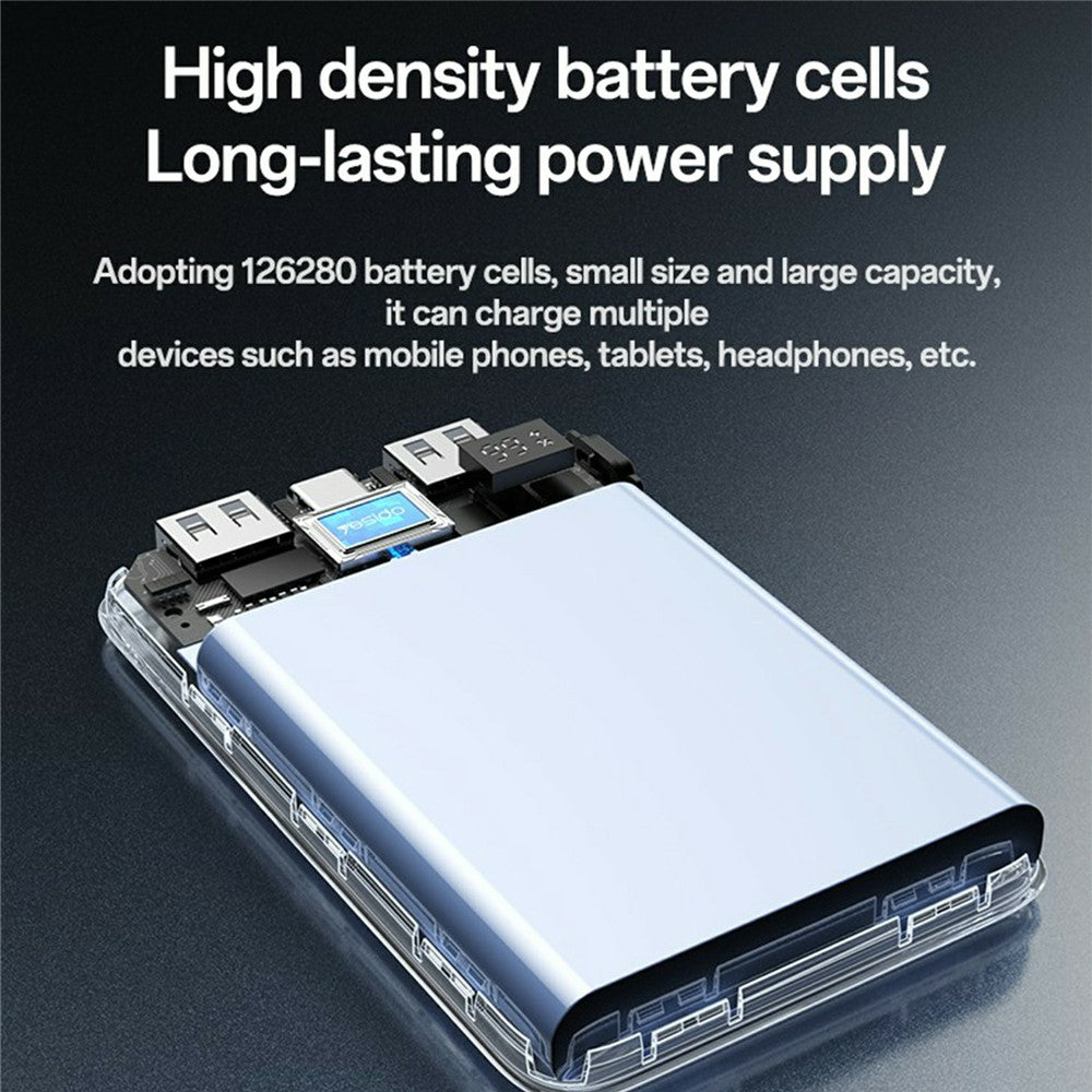 YESIDO YP82 10000mAh Power Bank Digital Display 22.5W Fast Charging Portable Charger