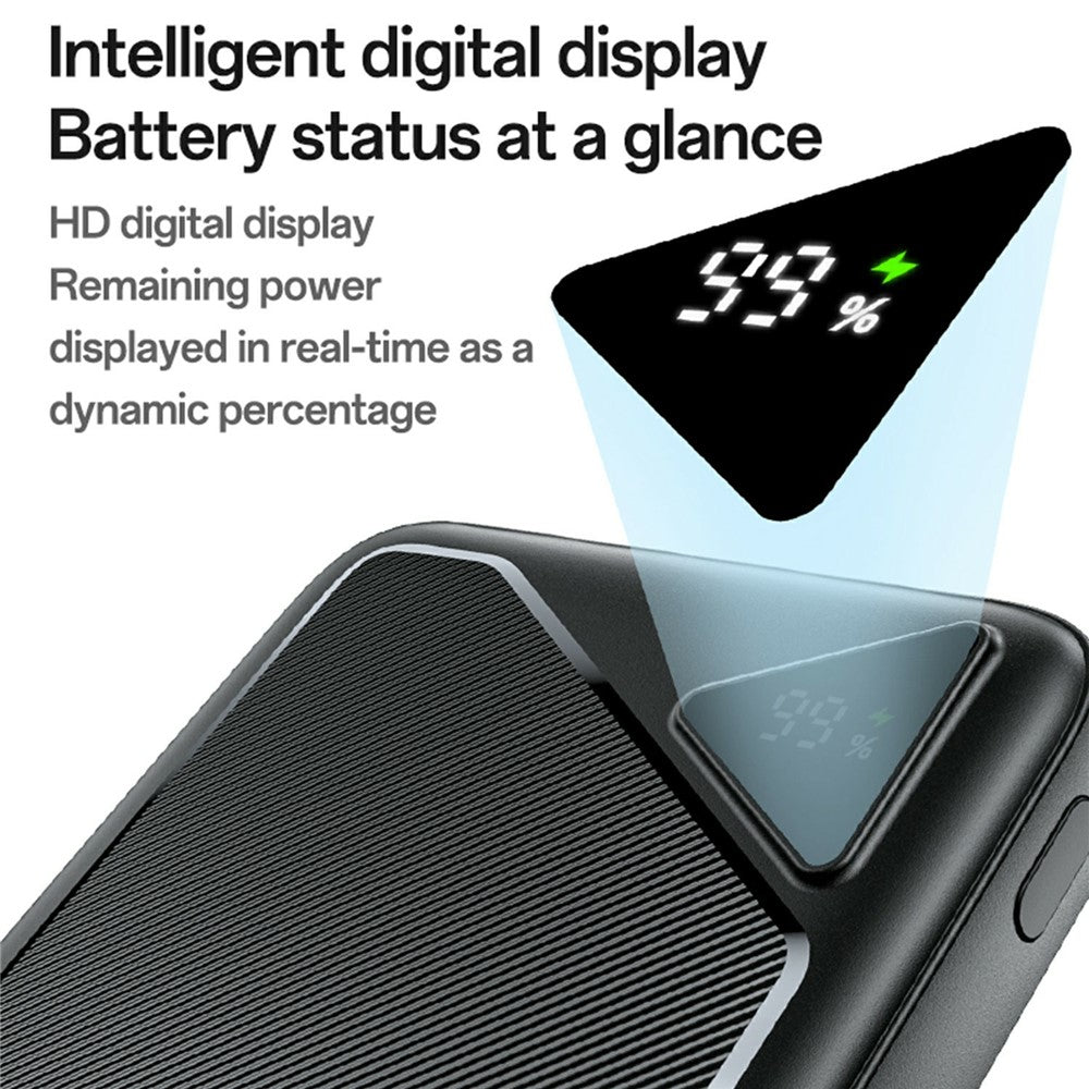 YESIDO YP81 20000mAh Power Bank Digital Display 2.4A Fast Charging Portable Charger with 2 USB + 1 Type C Ports
