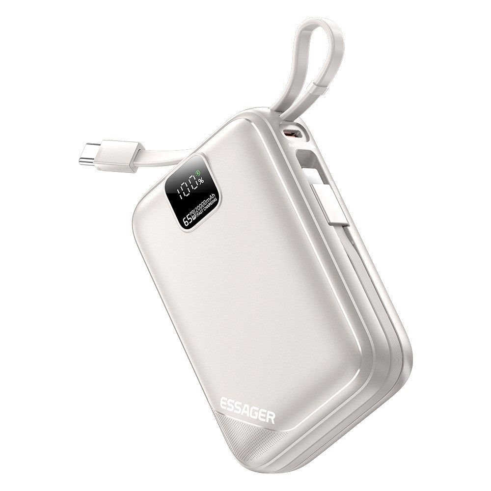ESSAGER 20000mAh PD 65W Power Bank with LED Display Fast Charging Phone External Battery