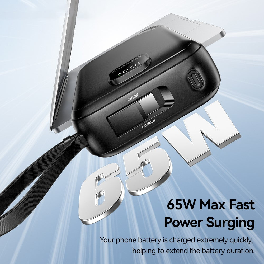ESSAGER 20000mAh PD 65W Power Bank with LED Display Fast Charging Phone External Battery