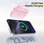 ESSAGER Digital Display 20000mAh Power Bank 22.5W Fast Charging Battery Pack with Dual Built-in Cables - Blue