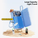 ESSAGER Digital Display 20000mAh Power Bank 22.5W Fast Charging Battery Pack with Dual Built-in Cables - Blue