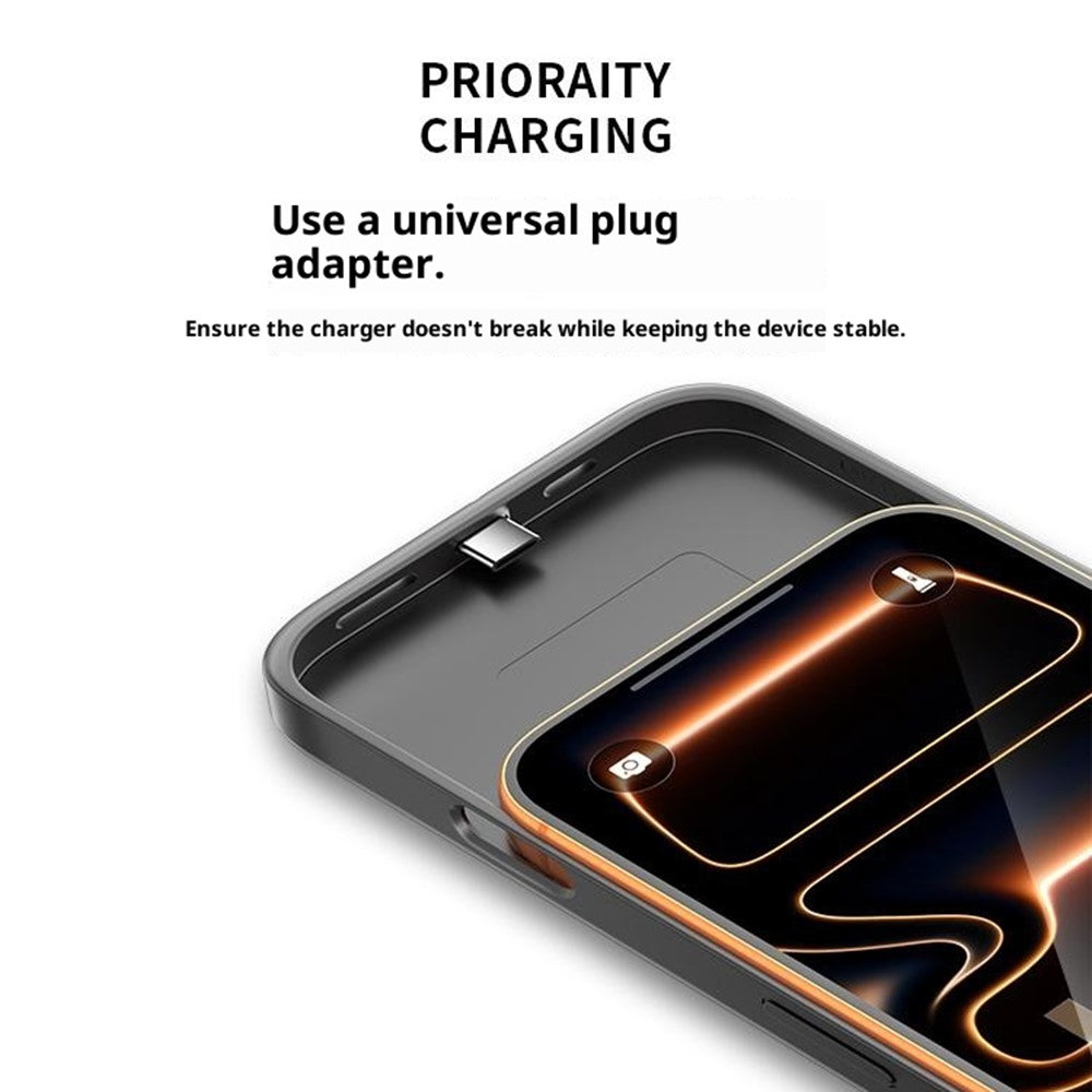T92 Bærbart Battericover til iPhone 17 Pro 5000mAh Powerbank Beskyttelsescover med Stander