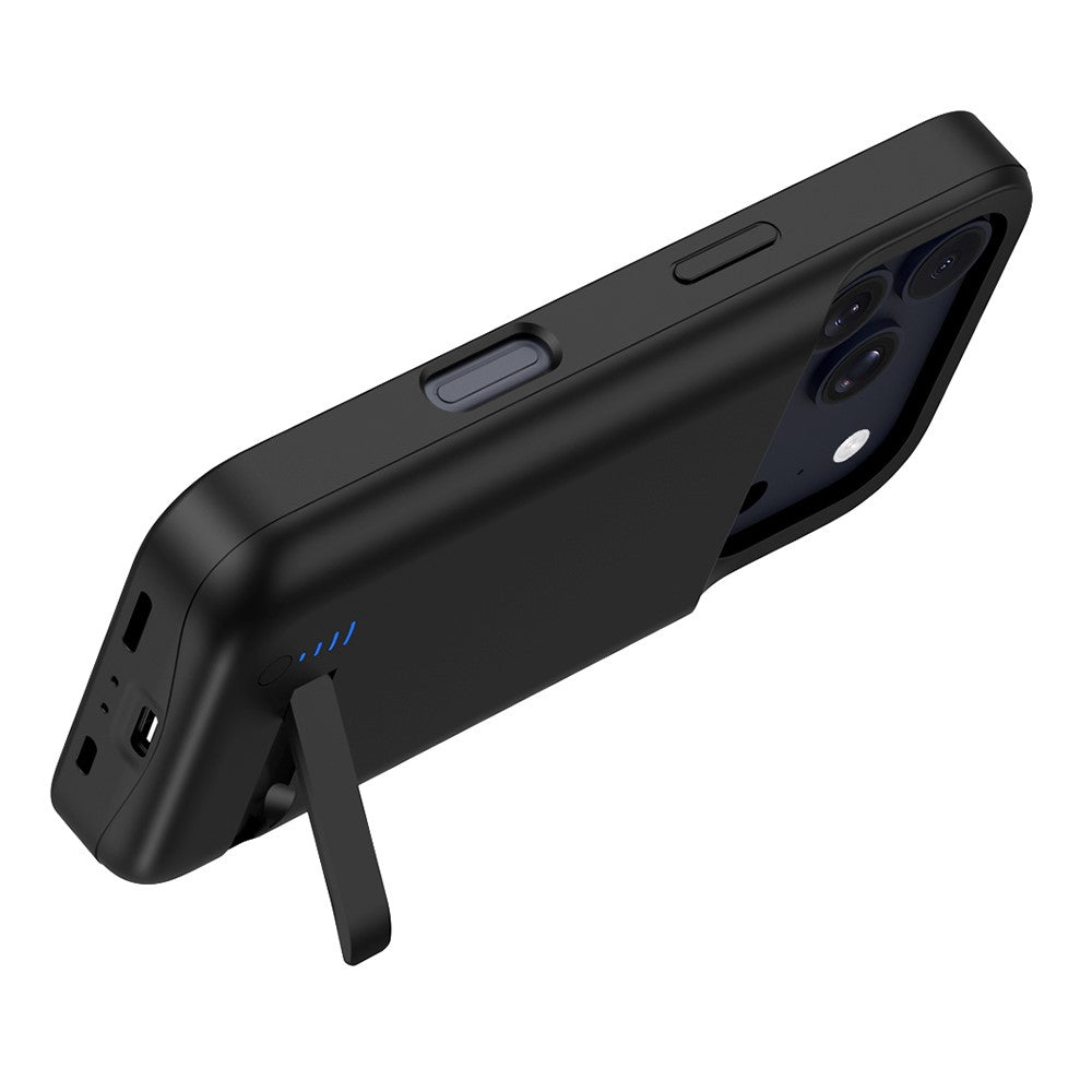 T92 Bærbart Battericover til iPhone 17 Pro 5000mAh Powerbank Beskyttelsescover med Stander