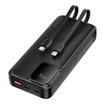 ESSAGER Digital Display 20000mAh Power Bank with Type-C + iP Cables 22.5W Fast Charging Battery Pack