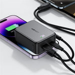 ACEFAST M28-10000 10000mAh Powerbank 22.5W Hurtig Opladning 2 Type-C + USB-A Telefonoplader med Kabel