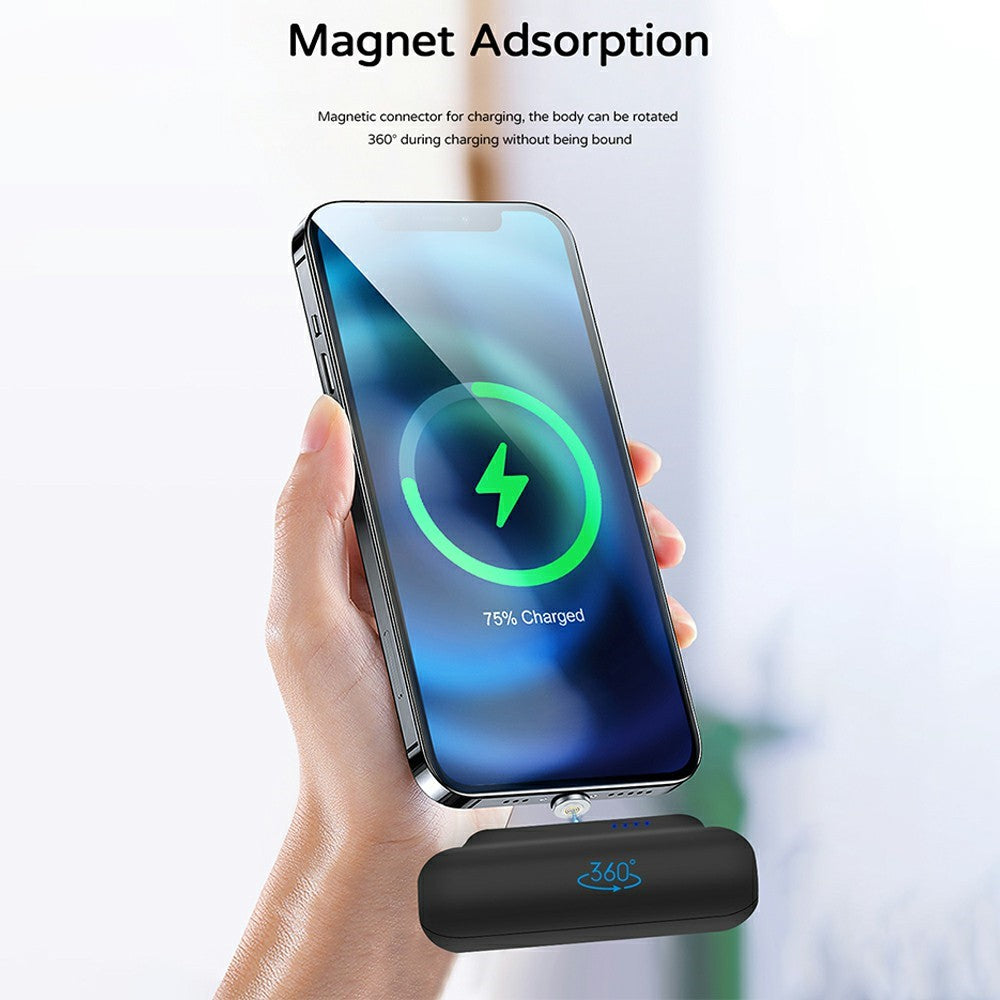PUP-0373-V2 3200mAh Mini Power Bank Portable Charger with iP + Micro + Type-C Magnetic Connectors