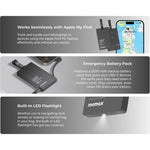 MOMAX 1-Power Badge+ Power Bank Wireless Tracker 2510mAh Smart Locator with Flashlight