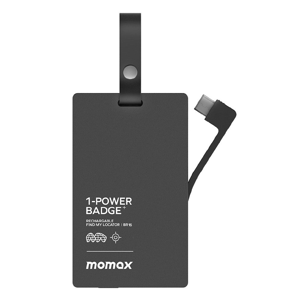 MOMAX 1-Power Badge+ Power Bank Wireless Tracker 2510mAh Smart Locator with Flashlight