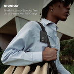 MOMAX 1-Power Badge+ Power Bank Wireless Tracker 2510mAh Smart Locator with Flashlight