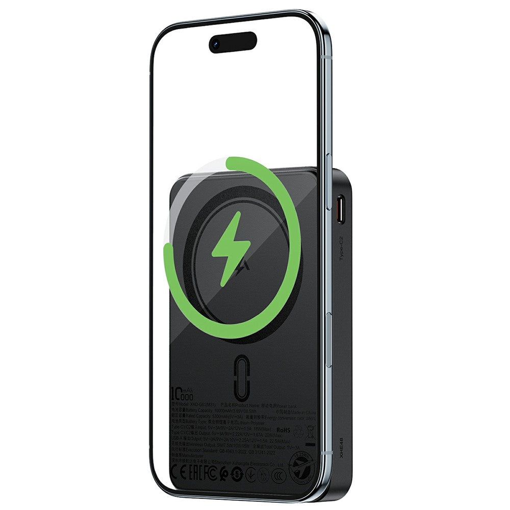 ACEFAST M31-10000 22.5W Magnetisk Snabbladdningsbar Powerbank med Kabel 10000mAh Bärbar mobilladdare