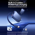REMAX AS-182-45 Power Bank 20000mAh 45W PD Fast Charging Battery Pack with Built-in Dual Cables