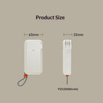 AZEADA AZ-P22 10000mAh Power Bank Built-in Cables 22.5W Fast Charging Wall Adapter with EU+UK Plug Converter