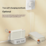 AZEADA AZ-P25 20000mAh Power Bank Built-in Cables 22.5W Fast Charging Wall Adapter with EU+UK Plug Converter