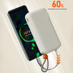 AZEADA AZ-P25 20000mAh Power Bank Built-in Cables 22.5W Fast Charging Wall Adapter with EU+UK Plug Converter