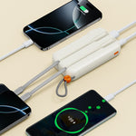 AZEADA AZ-P25 20000mAh Power Bank Built-in Cables 22.5W Fast Charging Wall Adapter with EU+UK Plug Converter