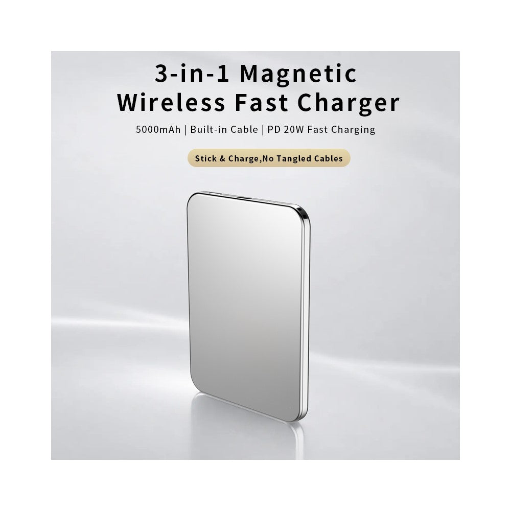 C70 5000mAh Ultra Slim Magnetic Power Bank 15W Dual Cooling Compatible with MagSafe Wireless Charger