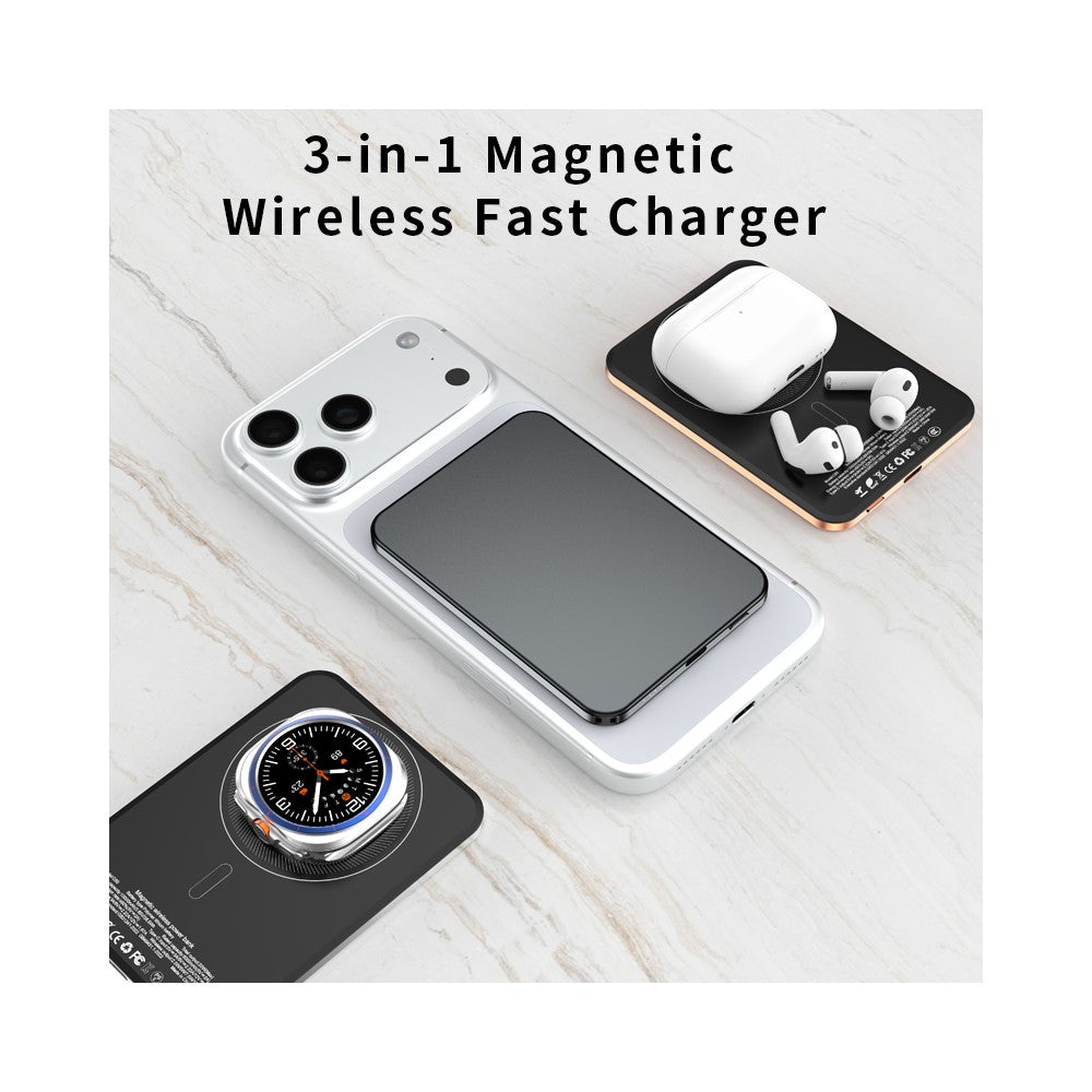 C70 5000mAh Ultra Slim Magnetic Power Bank 15W Dual Cooling Compatible with MagSafe Wireless Charger