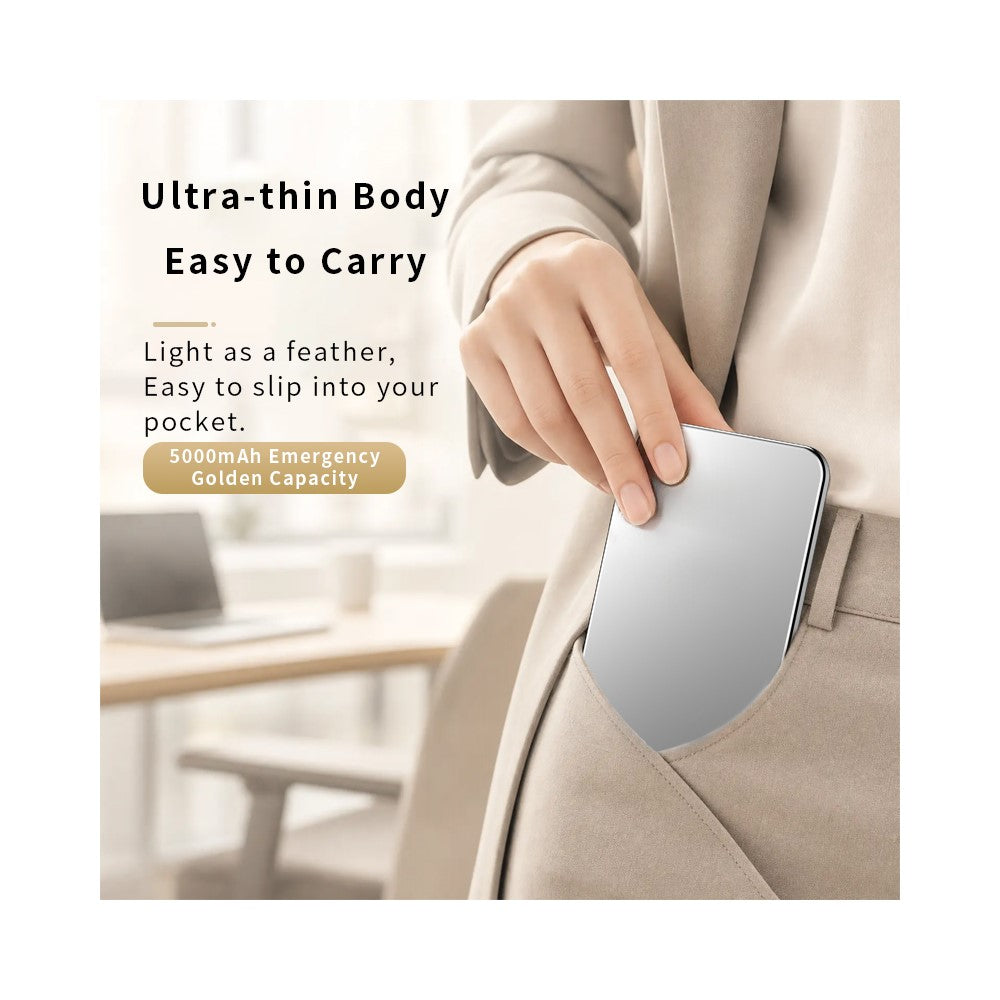 C70 5000mAh Ultra Slim Magnetic Power Bank 15W Dual Cooling Compatible with MagSafe Wireless Charger