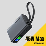 ESSAGER ES-D026 45W Smart Display 10000mAh Power Bank TFT Screen Built-in Type-C Cable 45W Fast Charging Charger
