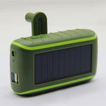073 Udendørs Nød Solar Håndsving 8000mAh Dobbelt USB Power Bank Telefonoplader Eksternt Batteri