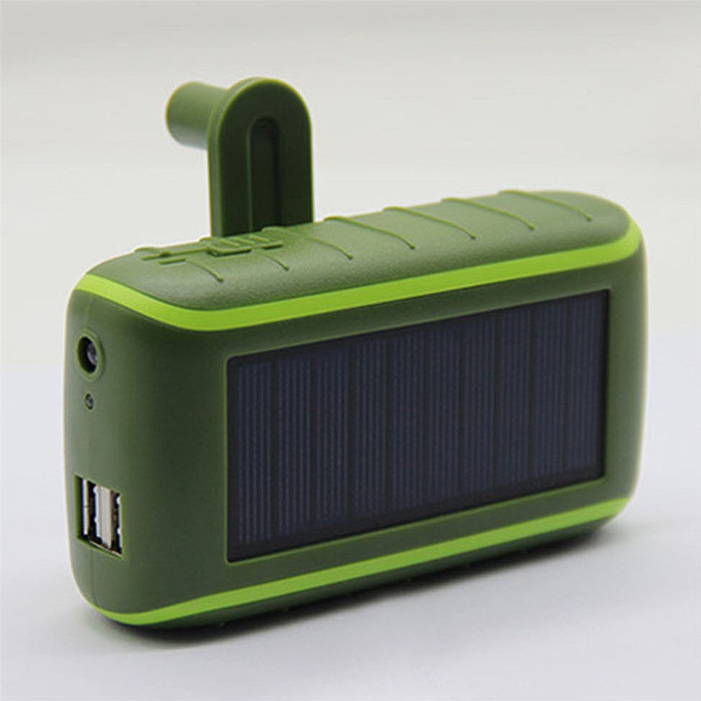 073 Udendørs Nød Solar Håndsving 8000mAh Dobbelt USB Power Bank Telefonoplader Eksternt Batteri