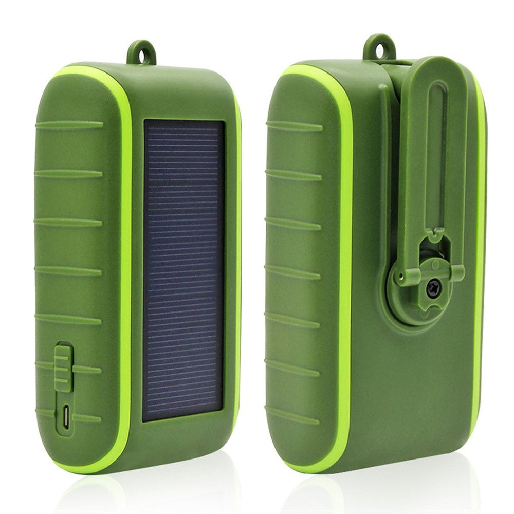 073 Udendørs Nød Solar Håndsving 8000mAh Dobbelt USB Power Bank Telefonoplader Eksternt Batteri