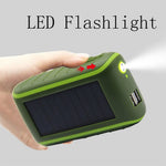 073 Udendørs Nød Solar Håndsving 8000mAh Dobbelt USB Power Bank Telefonoplader Eksternt Batteri