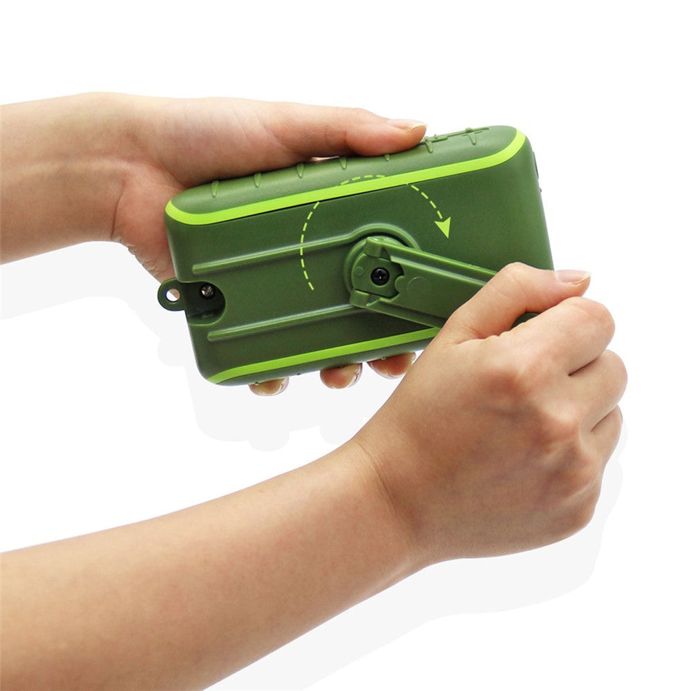 073 Udendørs Nød Solar Håndsving 8000mAh Dobbelt USB Power Bank Telefonoplader Eksternt Batteri
