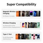 C0525 5000mAh Magnetic Wireless Power Bank 15W Fast Charging Portable Charger External Battery Pack