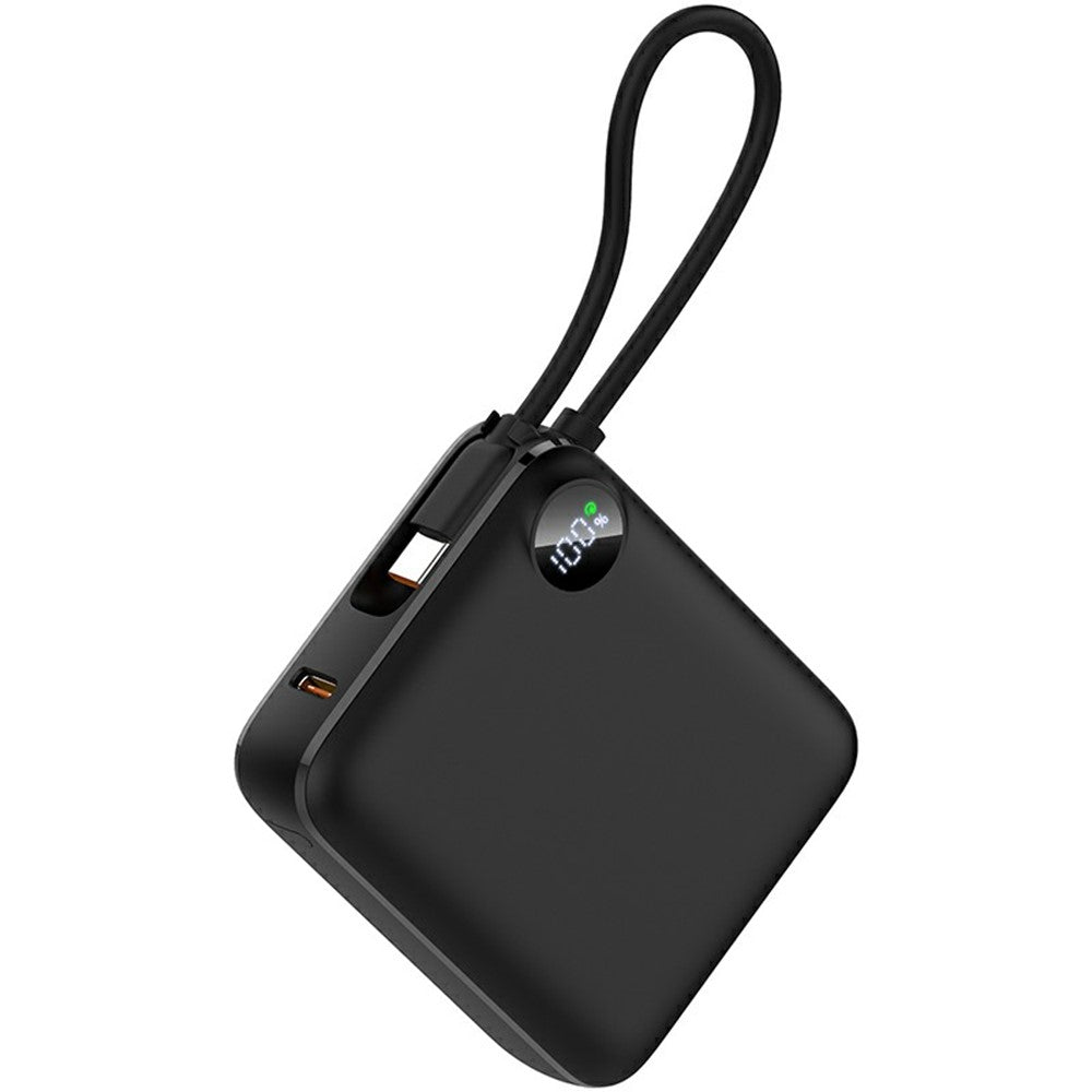 C1050 10000mAh Power Bank med Indbygget Type-C Kabel 22.5W Hurtig Opladning LED Display Bærbar Oplader