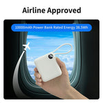 C1050 10000mAh Power Bank med Indbygget Type-C Kabel 22.5W Hurtig Opladning LED Display Bærbar Oplader