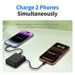 C1050 10000mAh Power Bank med Indbygget Type-C Kabel 22.5W Hurtig Opladning LED Display Bærbar Oplader