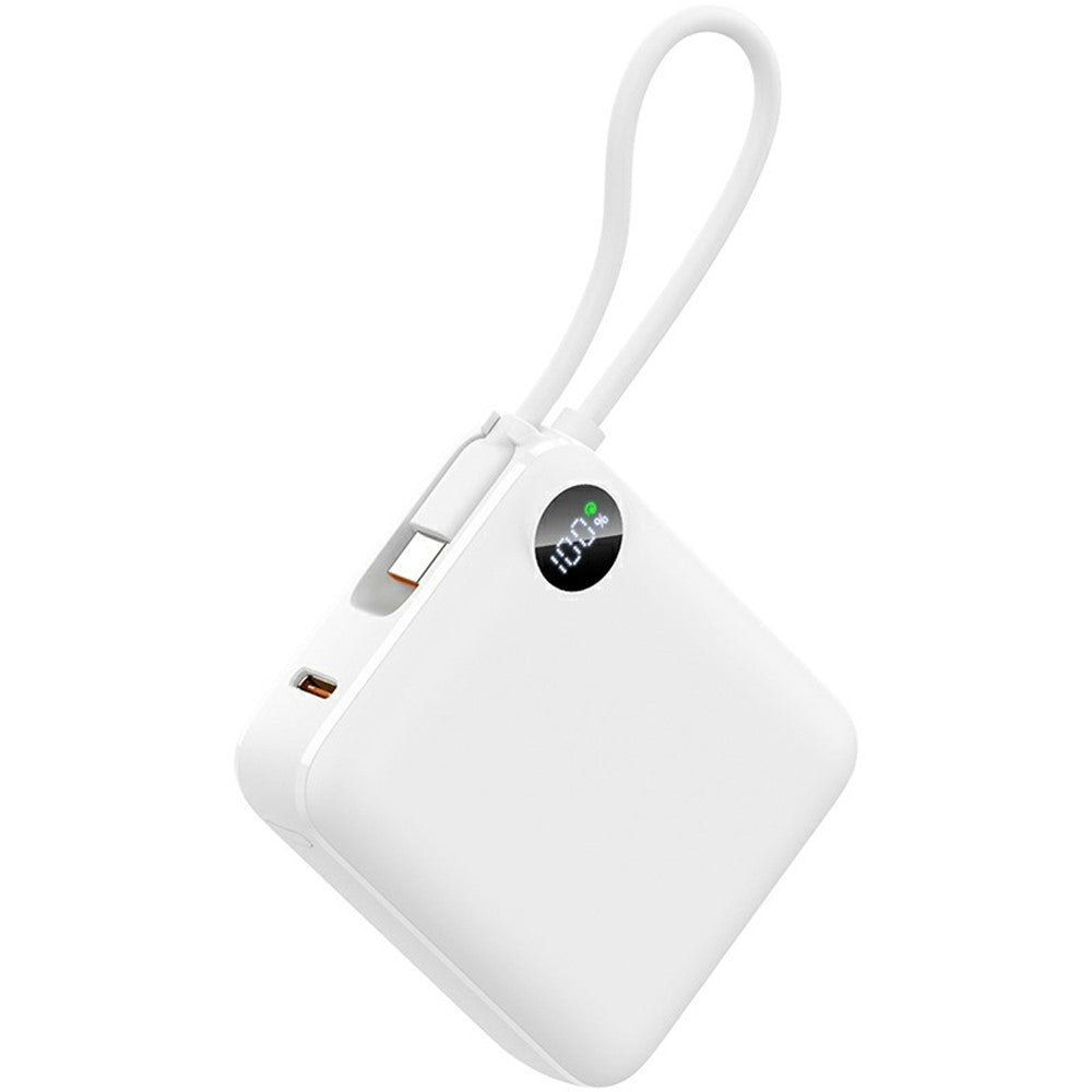 C1050 10000mAh Power Bank med Indbygget Type-C Kabel 22.5W Hurtig Opladning LED Display Bærbar Oplader
