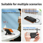 C1055 10000mAh Powerbank 15W Magnetisk Trådløs Bærbar Oplader Indbygget Type-C Kabel og Støttefod