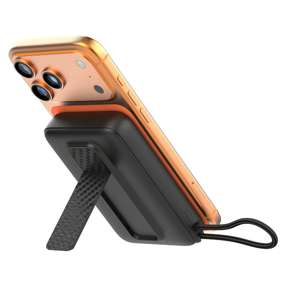 C1055 10000mAh Powerbank 15W Magnetisk Trådløs Bærbar Oplader Indbygget Type-C Kabel og Støttefod