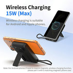 C1055 10000mAh Powerbank 15W Magnetisk Trådløs Bærbar Oplader Indbygget Type-C Kabel og Støttefod