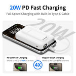 C1055 10000mAh Powerbank 15W Magnetisk Trådløs Bærbar Oplader Indbygget Type-C Kabel og Støttefod