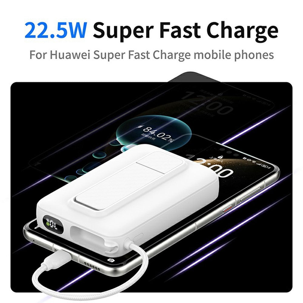 C1055 10000mAh Powerbank 15W Magnetisk Trådløs Bærbar Oplader Indbygget Type-C Kabel og Støttefod