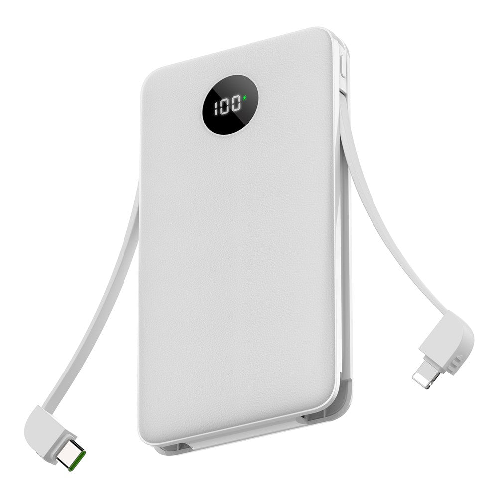 C1029 Power Bank 10000mAh 22.5W Fast Charging Built-in Cables LED Display Portable Charger