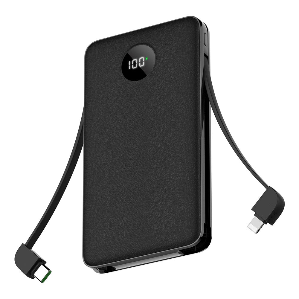 C1029 Power Bank 10000mAh 22.5W Fast Charging Built-in Cables LED Display Portable Charger