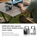 WIWU PS300 50000mAh Power Bank PD 100W Fast Charging 15W Wireless Charger with LED Light for Outdoor Camping