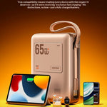 WEKOME WP-117 20000mAh Power Bank PD 65W Fast Charging Battery Pack with Built-in Type-C Cable