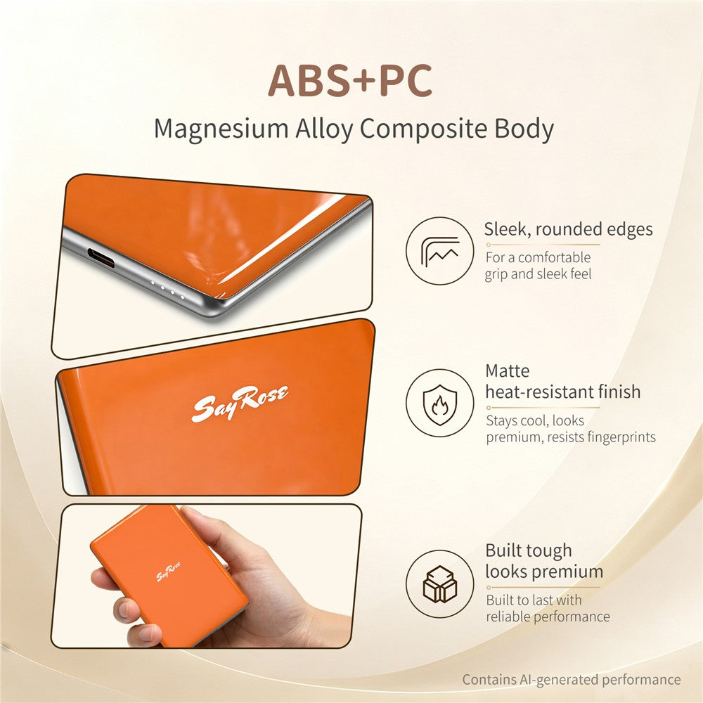SAYROSE MP05 5000mAh Magnetic Power Bank Ultra Thin Portable 15W Wireless Charger