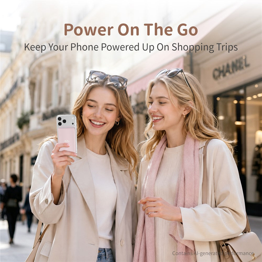SAYROSE MP05 5000mAh Magnetic Power Bank Ultra Thin Portable 15W Wireless Charger