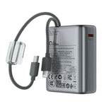 ACEFAST M48 T203ALF 10000mAh 22.5W Power Bank Built-in Type-C + iP Cables OLED Display Portable Charger