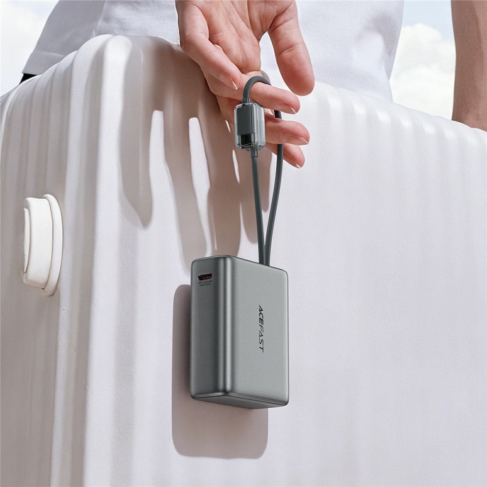 ACEFAST M48 T203ALF 10000mAh 22.5W Power Bank Built-in Type-C + iP Cables OLED Display Portable Charger