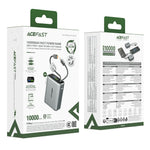 ACEFAST M48 T203ALF 10000mAh 22.5W Power Bank Built-in Type-C + iP Cables OLED Display Portable Charger